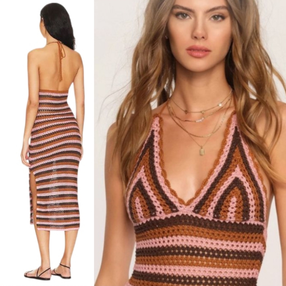 Heartloom Paola Crochet Halter Maxi Dress REVOLVE - Picture 2 of 12